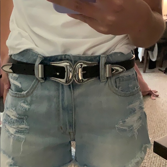 Forever 21 Accessories - Forever 21 Embossed Double-Buckle Belt